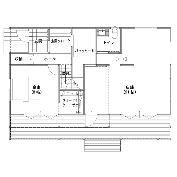 店舗併設型住宅(燕市・三条市)の参考プラン 1F