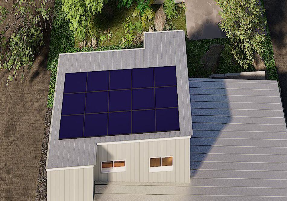 夏の太陽光を軒や庇で遮り涼しくします外の熱さを室内に入れません二重屋根（太陽光＋屋根）植物で日陰を作ります